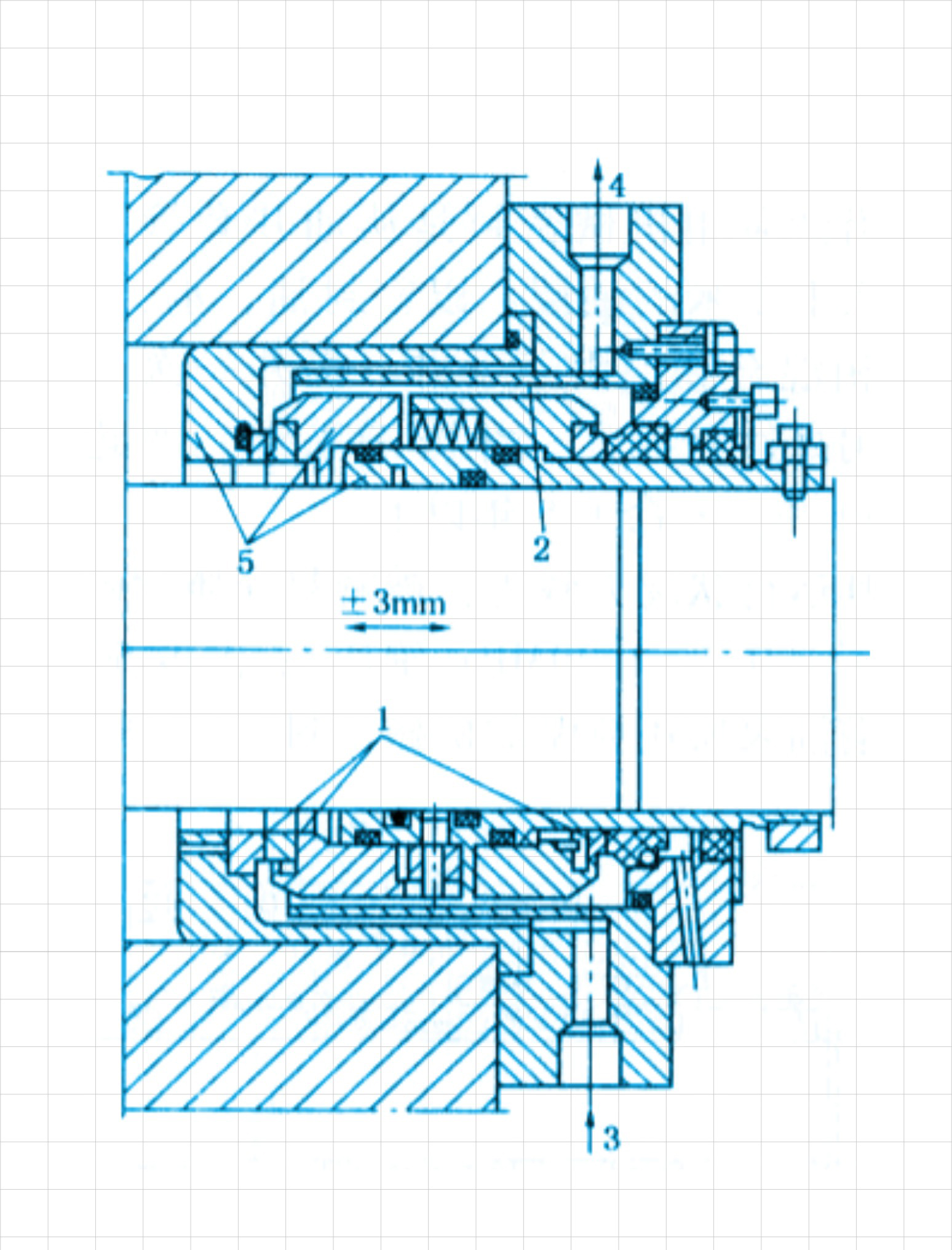 注水泵用機械橡膠密封件結(jié)構平面圖