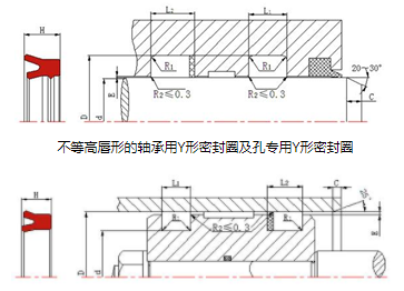 Y型密封圈截面圖 Y型密封圈截面圖